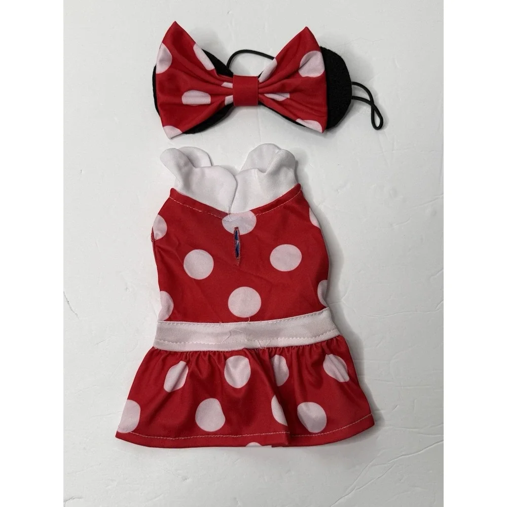 Minnie Mouse Pet Apparel Halloween Costume Size X-Small Red White Polka Dots Dog